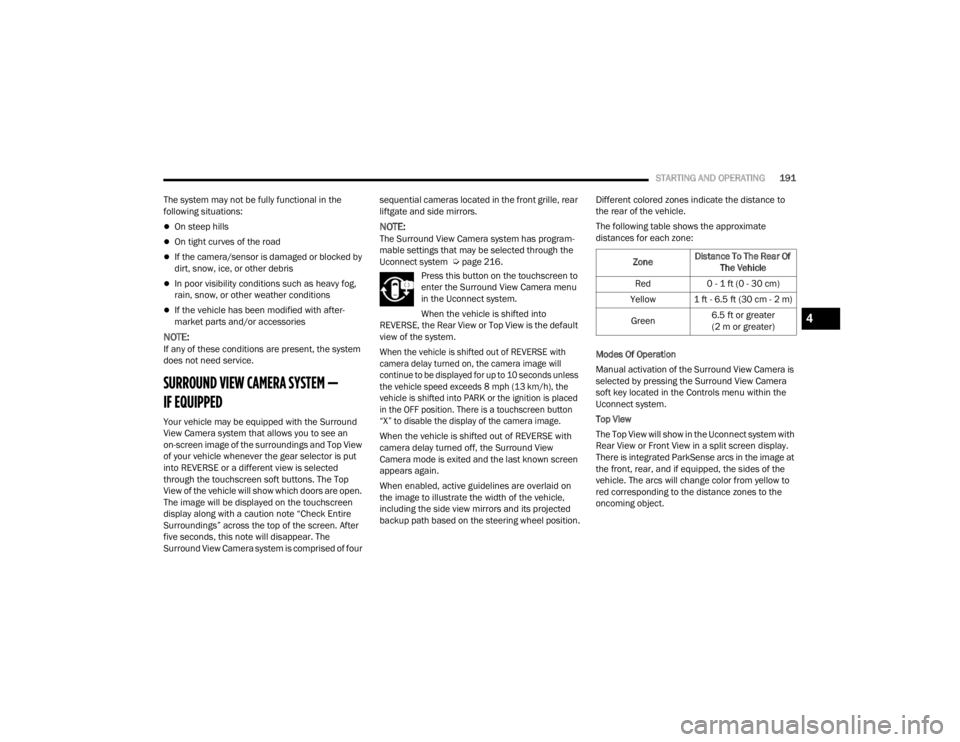 JEEP WAGONEER 2021  Owners Manual �=o�Qe��L�Vta�Q�Fe �7o �7�Ke �5ea�U O�I 
�7�Ke �9e�K�L�F�Oe
�5e�G 0 � 1 �It �0 � 30 �F�P�\f
�<e�O�Oo�Z 1 �It � 6.5 �It �30 �F�P � 2 �P�\f
�*�Uee�Q 6.5 �It o�U g�Ueate�U 
�2 �P o�U g�Ueate�U�\f