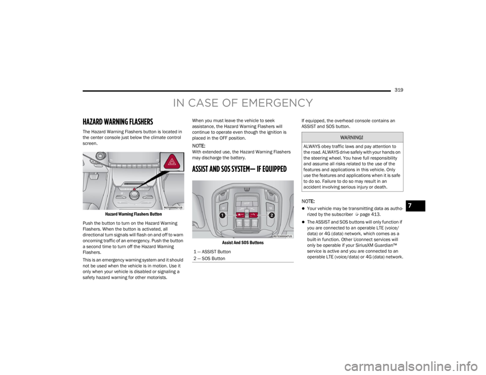 JEEP WAGONEER 2021  Owners Manual IN CASE OF EMERGENCY
�\b�����