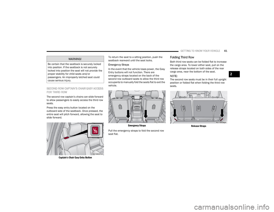 JEEP WAGONEER 2021 Service Manual 2

22_WS_OM_EN_USC_t.book  Page 41   