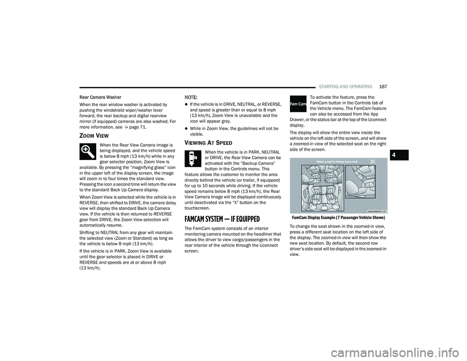JEEP GRAND WAGONEER 2022  Owners Manual 4

22_WS_OM_EN_USC_t.book  Page 187   