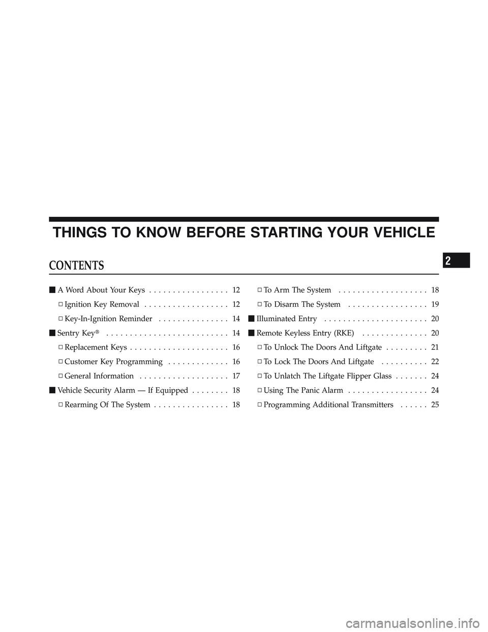 JEEP LIBERTY 2012 User Guide 
