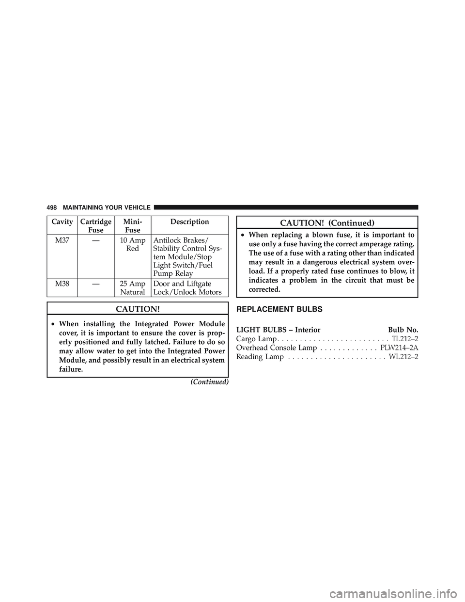 JEEP LIBERTY 2012  Owners Manual 
