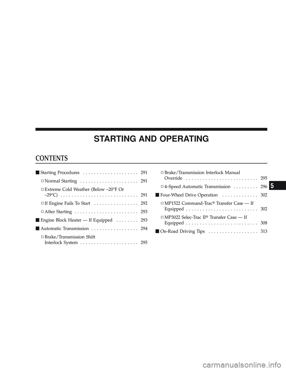 JEEP LIBERTY 2009  Owners Manual 5 