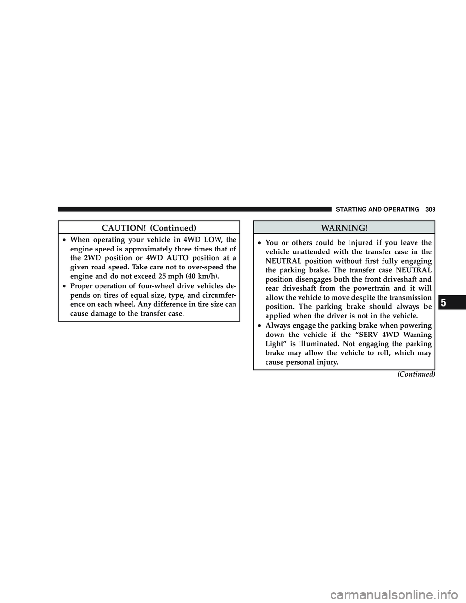 JEEP LIBERTY 2009  Owners Manual 5 