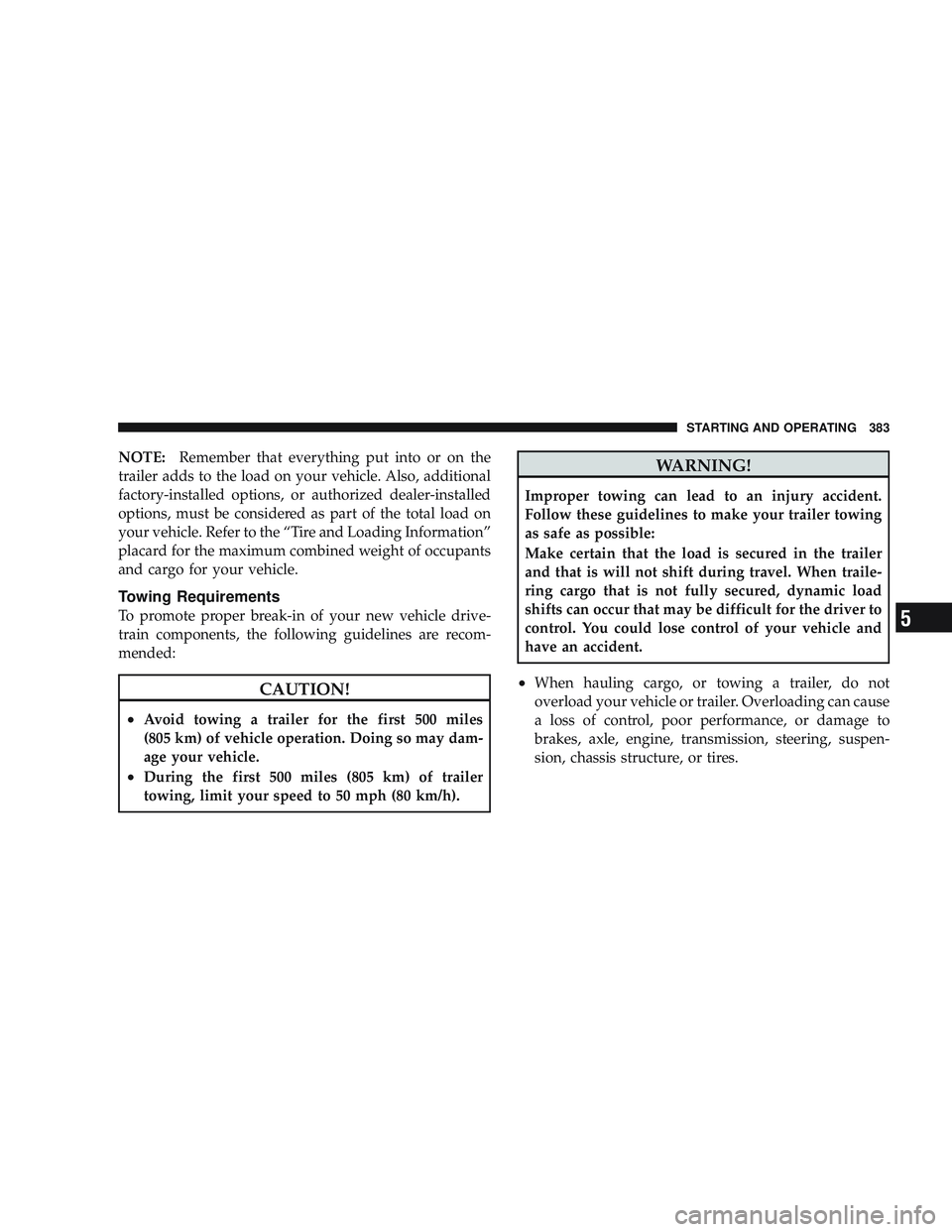JEEP LIBERTY 2009 Owners Manual 5 JEEP LIBERTY 2009 Owners Manual 5