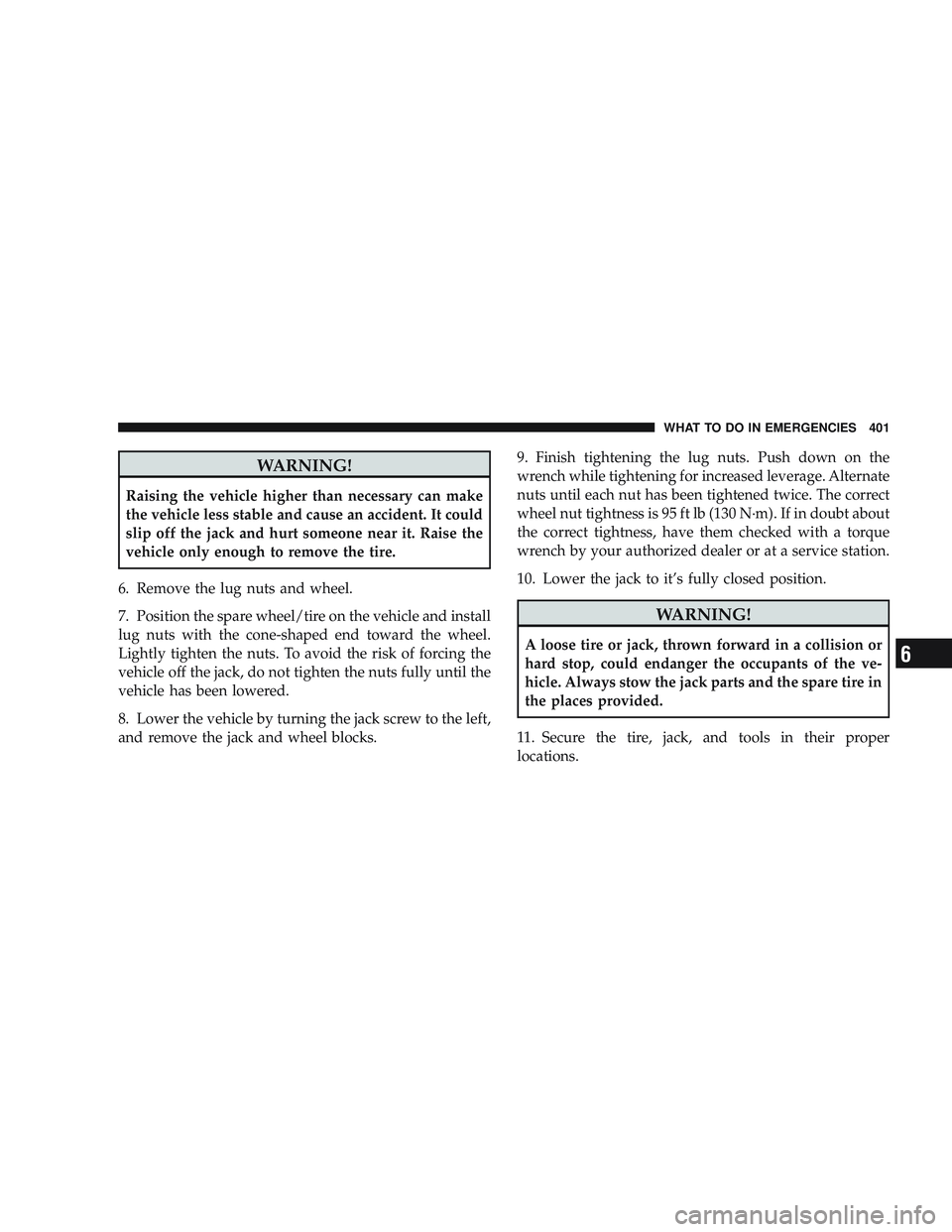 JEEP LIBERTY 2009  Owners Manual 6 