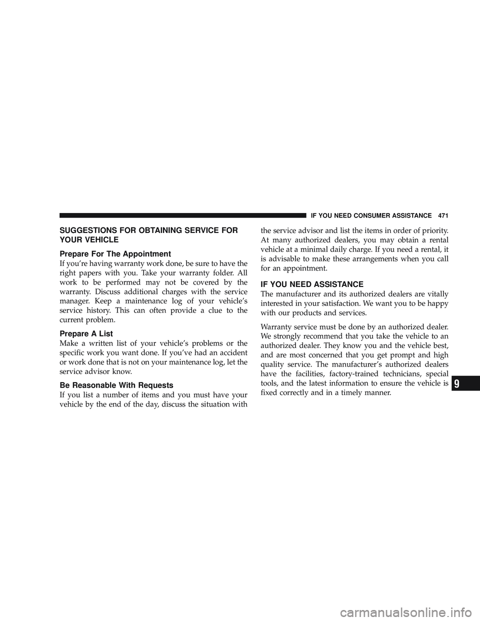 JEEP LIBERTY 2009 Owners Manual 9 JEEP LIBERTY 2009 Owners Manual 9