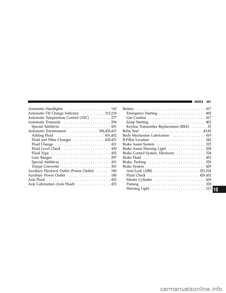 JEEP LIBERTY 2009 Owners Manual 10 JEEP LIBERTY 2009 Owners Manual 10