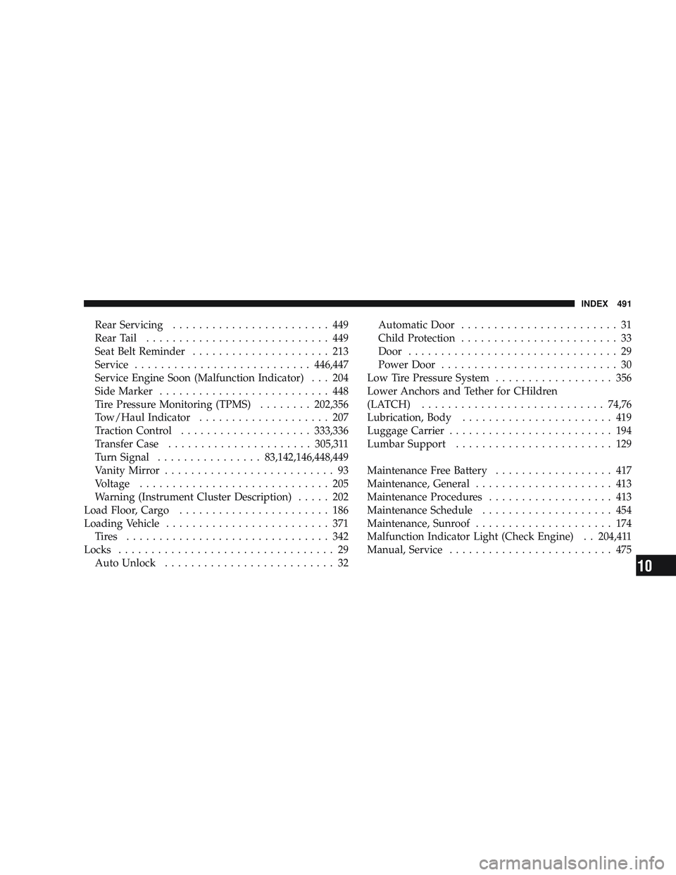 JEEP LIBERTY 2009 Owners Manual 10 JEEP LIBERTY 2009 Owners Manual 10