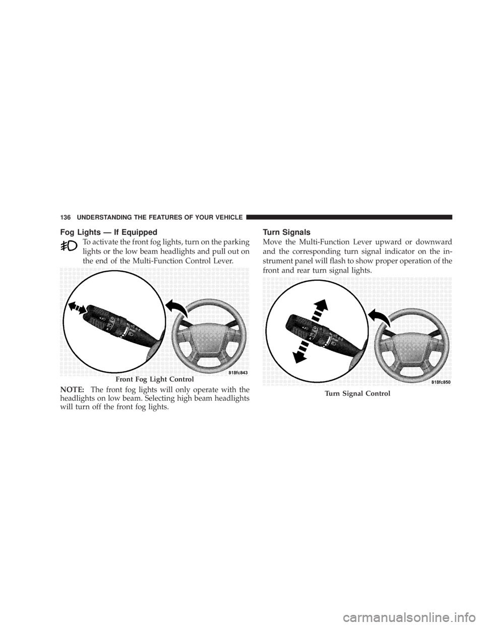 JEEP LIBERTY 2008 Owners Manual Turn Signal Control
136 UNDERSTANDING THE FEATURES OF YOUR VEHICLE JEEP LIBERTY 2008 Owners Manual Turn Signal Control
136 UNDERSTANDING THE FEATURES OF YOUR VEHICLE