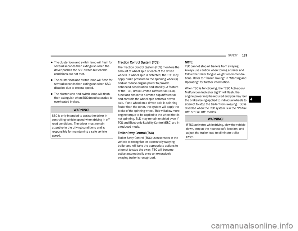 JEEP CHEROKEE TRAILHAWK 2020  Owners Manual �:�$�5�1�,�1�*�
�6�6�&��L�V��R�Q�O�\��L�Q�W�H�Q�G�H�G��W�R��D�V�V�L�V�W��W�K�H��G�U�L�Y�H�U��L�Q�
�F�R�Q�W�U�R�O�O�L�Q�J��Y�H�K�L�F�O�H��V�S�H�H�G��Z�K�H�Q��G�U�L�Y�L�Q�J��L�Q��R�I�I�