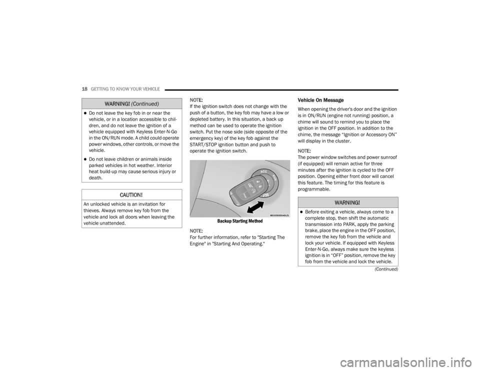 JEEP CHEROKEE TRAILHAWK 2020 User Guide �:�$�5�1�,�1�*� (Continuedyf 