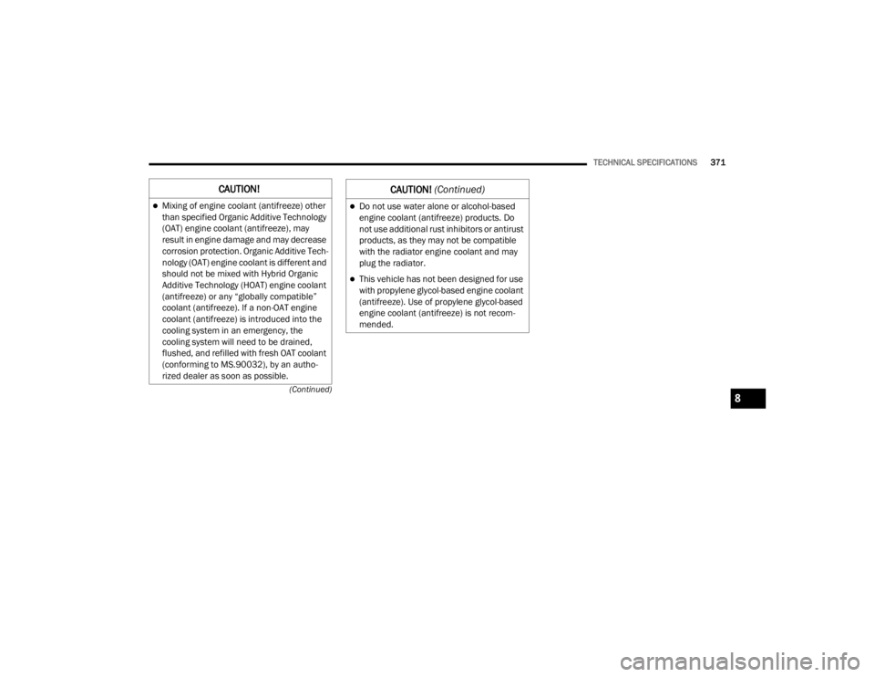 JEEP CHEROKEE TRAILHAWK 2020  Owners Manual 8

20_KL_OM_EN_USC_t.book  Page 371   