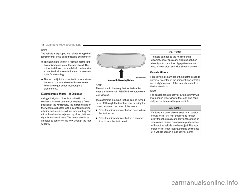 JEEP CHEROKEE TRAILHAWK 2020 Service Manual �&�$�8�7�,�2�1�
�7�R��D�Y�R�L�G��G�D�P�D�J�H��W�R��W�K�H��P�L�U�U�R�U��G�X�U�L�Q�J�
�F�O�H�D�Q�L�Q�J���Q�H�Y�H�U��V�S�U�D�\��D�Q�\��F�O�H�D�Q�L�Q�J��V�R�O�X�W�L�R�Q�
�G�L�U�H�F�W�O�\��