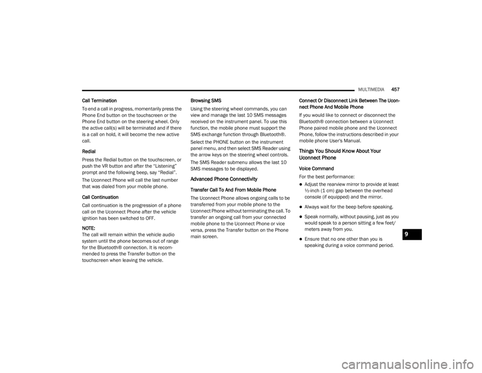 JEEP CHEROKEE TRAILHAWK 2020  Owners Manual 9

20_KL_OM_EN_USC_t.book  Page 457   