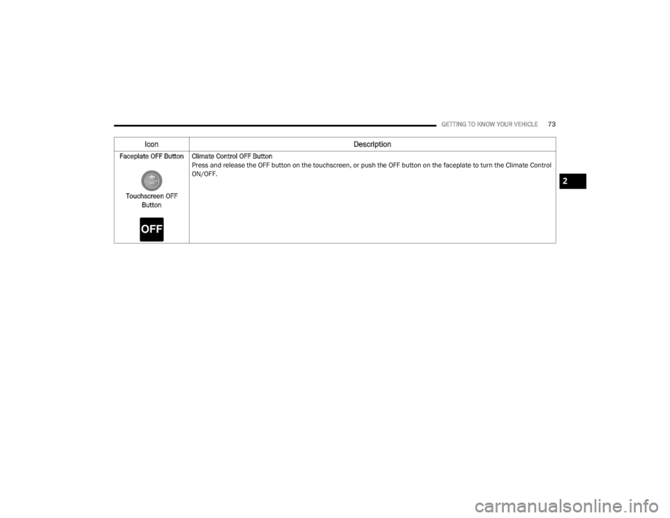 JEEP CHEROKEE TRAILHAWK 2020 Manual PDF 2

20_KL_OM_EN_USC_t.book  Page 73   