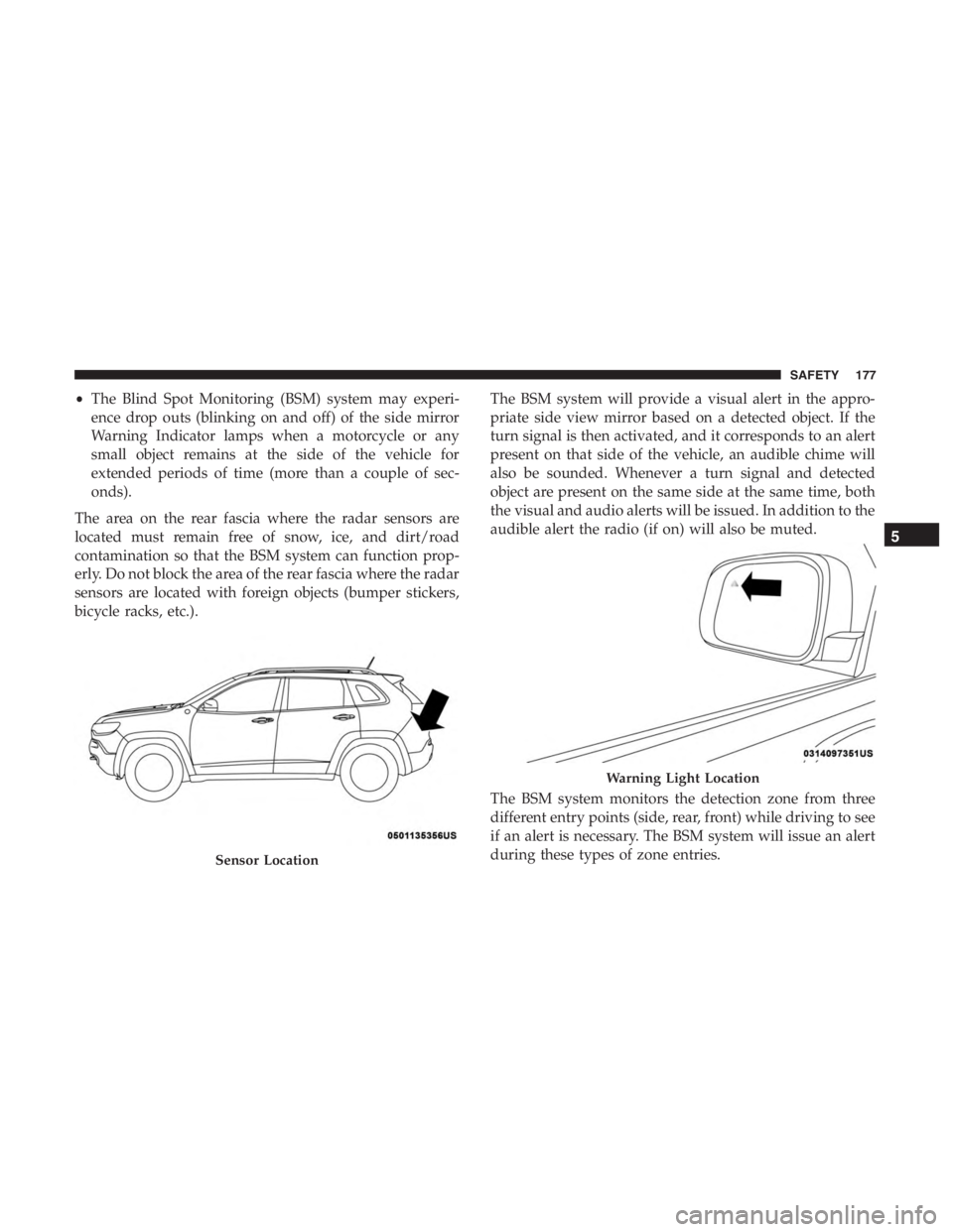 JEEP CHEROKEE LATITUDE 2019  Owners Manual Warning Light Location
5
SAFETY 177 