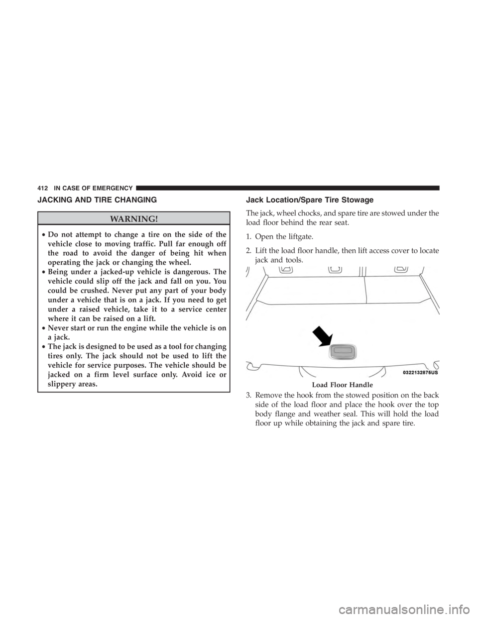 JEEP CHEROKEE TRAILHAWK 2019  Owners Manual JACKING AND TIRE CHANGING 