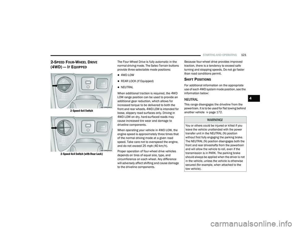 JEEP CHEROKEE LATITUDE LUX 2021  Owners Manual �:�$�5�1�,�1�*�

�<�R�X��R�U��R�W�K�H�U�V��F�R�X�O�G��E�H��L�Q�M�X�U�H�G��R�U��N�L�O�O�H�G��L�I��\�R�X�
�O�H�D�Y�H��W�K�H��Y�H�K�L�F�O�H��X�Q�D�W�W�H�Q�G�H�G��Z�L�W�K��W�K�H��S�R�Z�H�