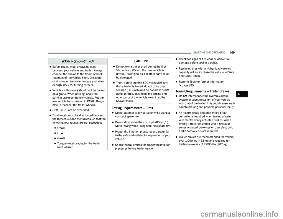 JEEP CHEROKEE LATITUDE LUX 2021  Owners Manual �:�$�5�1�,�1�*� (Continuedyf
4

21_KL_OM_EN_USC_t.book  Page 169   