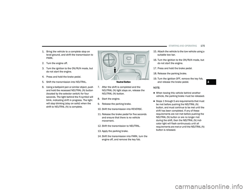 JEEP CHEROKEE LATITUDE LUX 2021  Owners Manual 
4

21_KL_OM_EN_USC_t.book  Page 175   