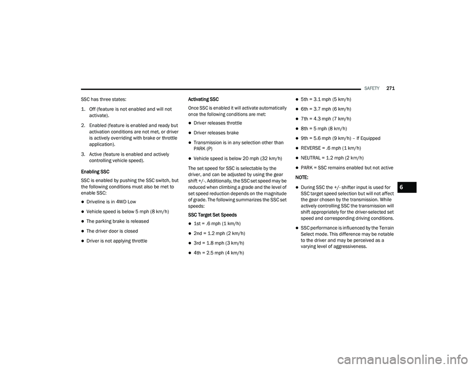 JEEP CHEROKEE LATITUDE LUX 2021  Owners Manual 6

21_KL_OM_EN_USC_t.book  Page 271   