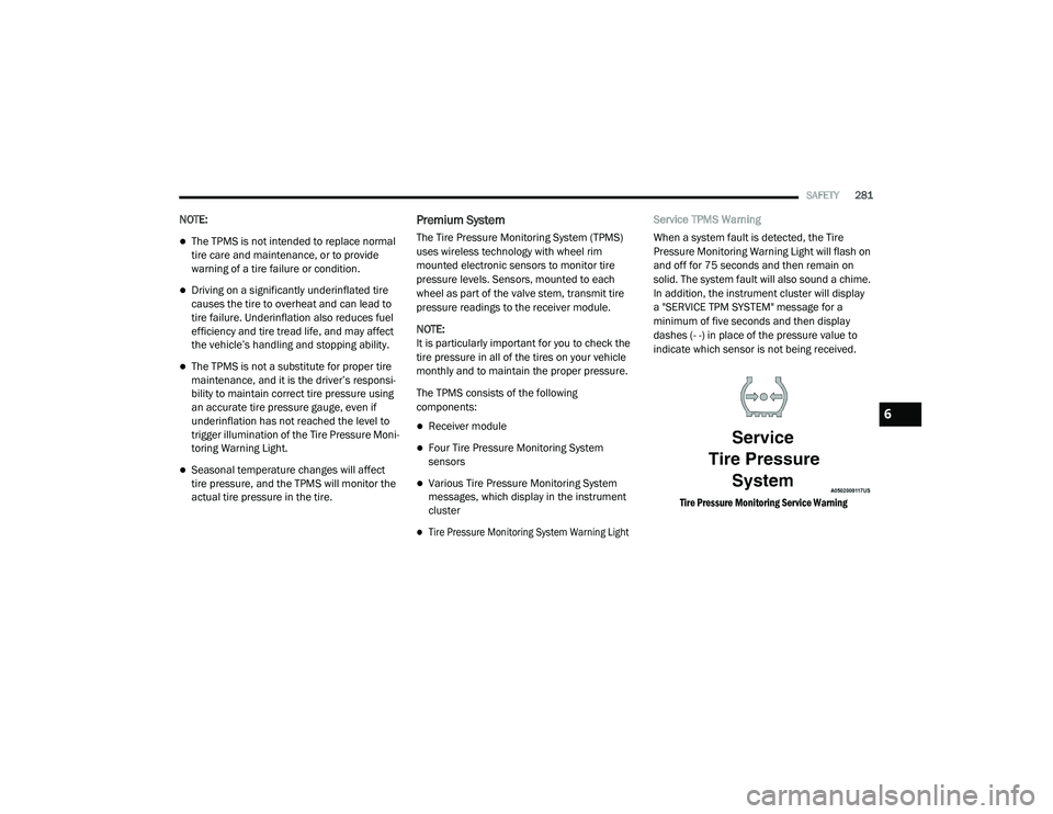 JEEP CHEROKEE LATITUDE LUX 2021  Owners Manual 
6

21_KL_OM_EN_USC_t.book  Page 281   
