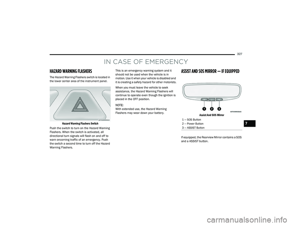 JEEP CHEROKEE LATITUDE LUX 2021  Owners Manual IN CASE OF EMERGENCY
�\b�����