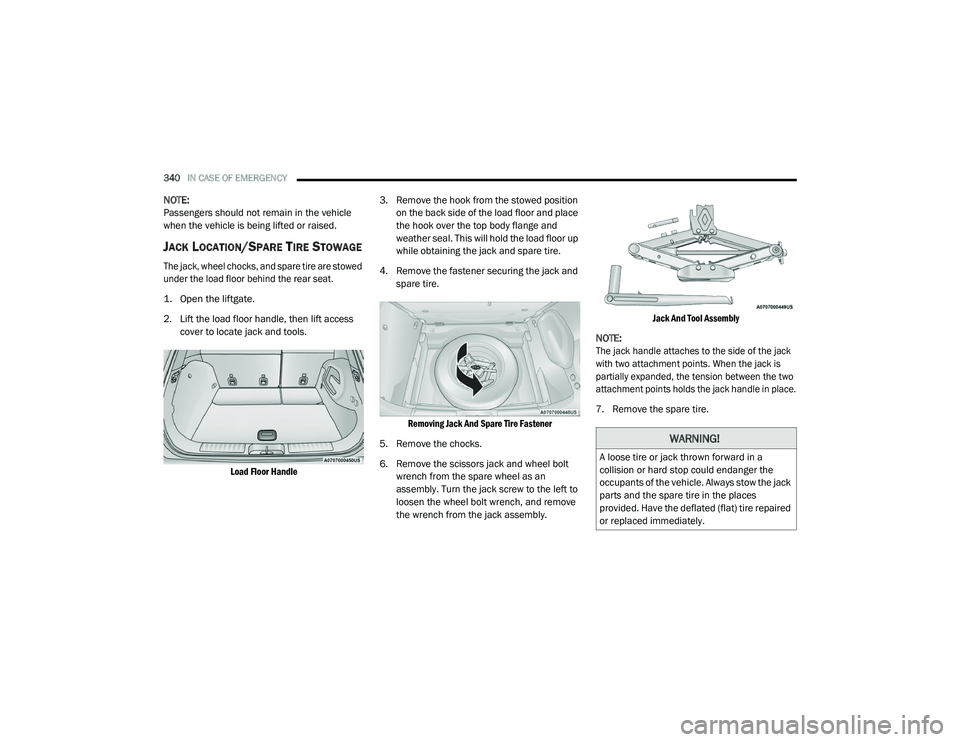 JEEP CHEROKEE LATITUDE LUX 2021  Owners Manual �:�$�5�1�,�1�*�
�$��O�R�R�V�H��W�L�U�H��R�U��M�D�F�N��W�K�U�R�Z�Q��I�R�U�Z�D�U�G��L�Q��D�
�F�R�O�O�L�V�L�R�Q��R�U��K�D�U�G��V�W�R�S��F�R�X�O�G��H�Q�G�D�Q�J�H�U��W�K�H�
�R�F�F�X�S�D�Q�