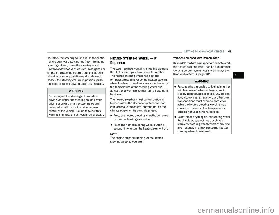 JEEP CHEROKEE LATITUDE LUX 2021  Owners Manual �:�$�5�1�,�1�*�
��R��Q�R�W��D�G�M�X�V�W��W�K�H��V�W�H�H�U�L�Q�J��F�R�O�X�P�Q��Z�K�L�O�H�
�G�U�L�Y�L�Q�J���$�G�M�X�V�W�L�Q�J��W�K�H��V�W�H�H�U�L�Q�J��F�R�O�X�P�Q��Z�K�L�O�H�
�G�U�L�Y�L�