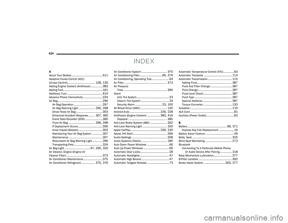 JEEP CHEROKEE LATITUDE LUX 2021  Owners Manual 