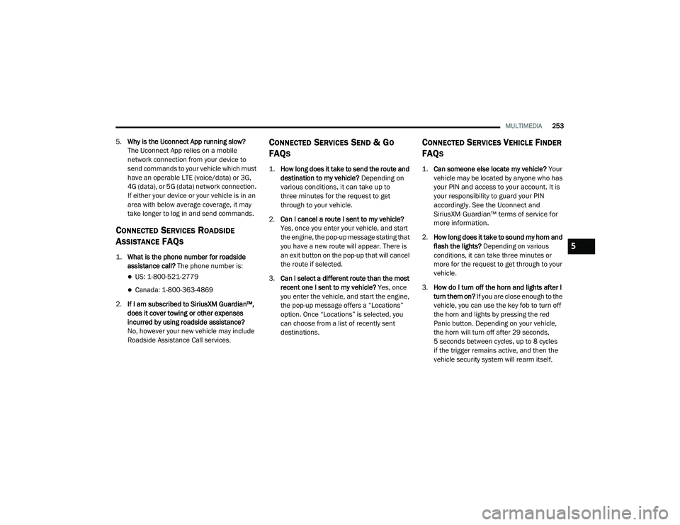 JEEP CHEROKEE 2022  Owners Manual 5

21_KL_OM_EN_USC_t.book  Page 253   
