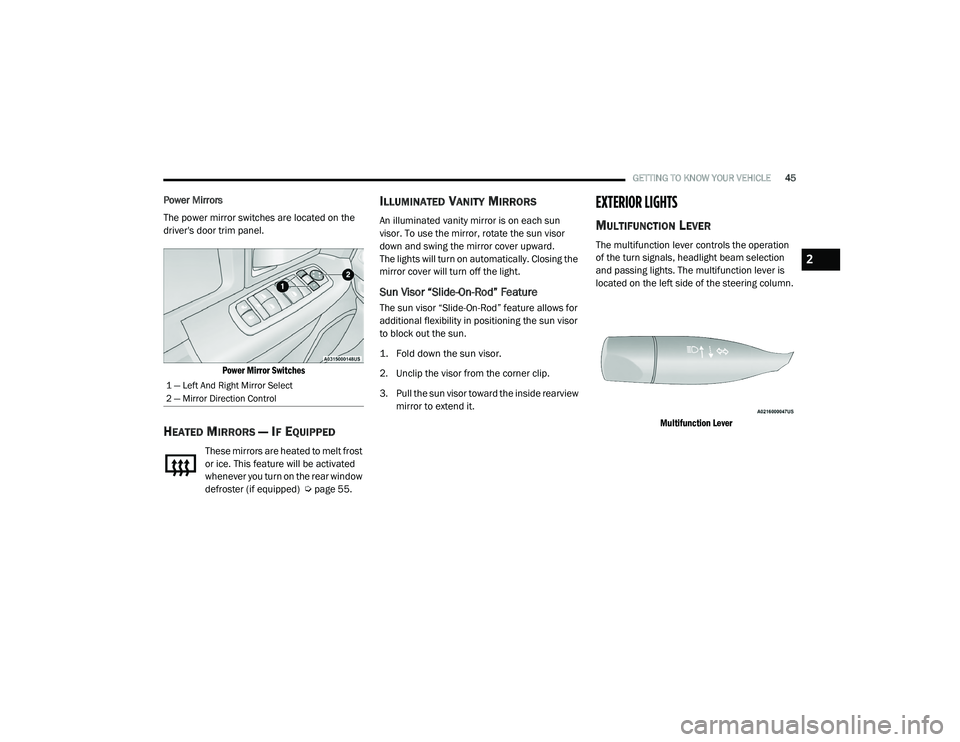 JEEP CHEROKEE 2022 Service Manual 2

21_KL_OM_EN_USC_t.book  Page 45   