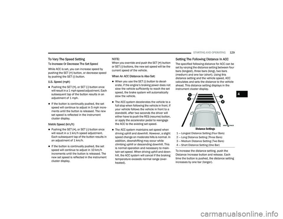 JEEP GRAND CHEROKEE TRAILHAWK 2020  Owners Manual 4

21_WK_OM_EN_USC_t.book  Page 129   