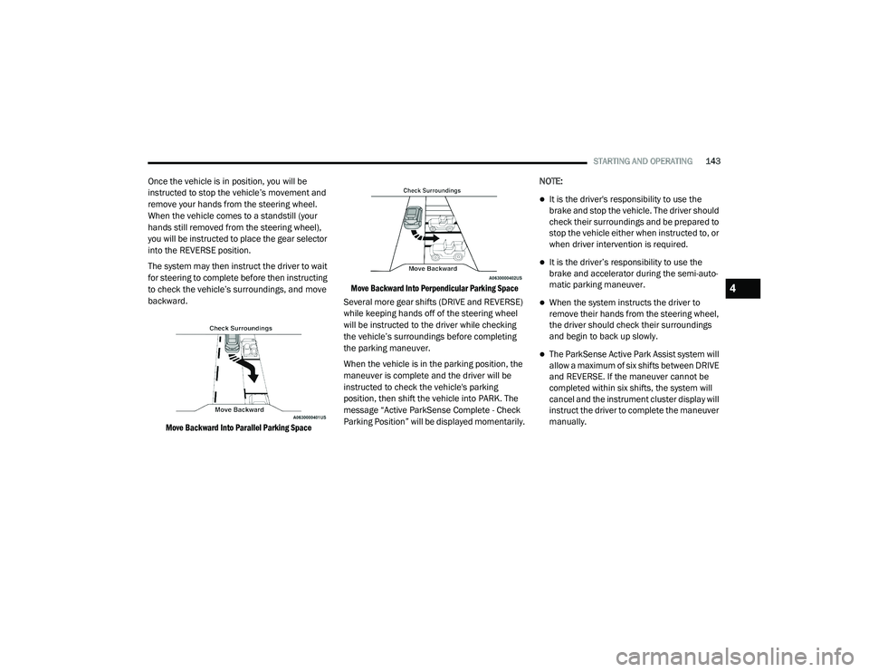 JEEP GRAND CHEROKEE TRAILHAWK 2020  Owners Manual 4

21_WK_OM_EN_USC_t.book  Page 143   