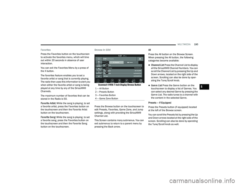 JEEP GRAND CHEROKEE TRAILHAWK 2020  Owners Manual 5

21_WK_OM_EN_USC_t.book  Page 195   