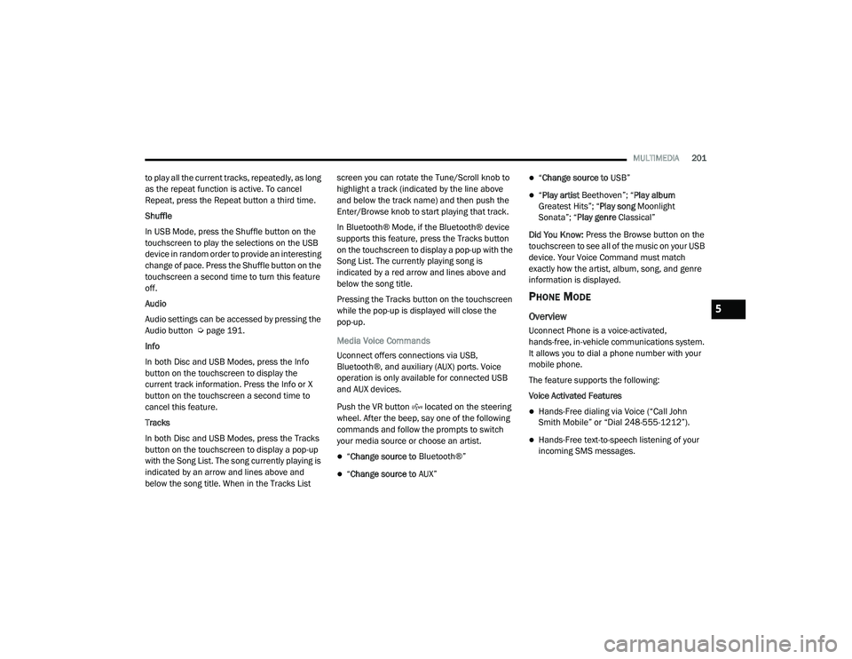 JEEP GRAND CHEROKEE TRAILHAWK 2020  Owners Manual 5

21_WK_OM_EN_USC_t.book  Page 201   