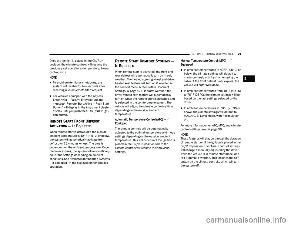 JEEP GRAND CHEROKEE TRAILHAWK 2020 Owners Manual 2

21_WK_OM_EN_USC_t.book  Page 21   
