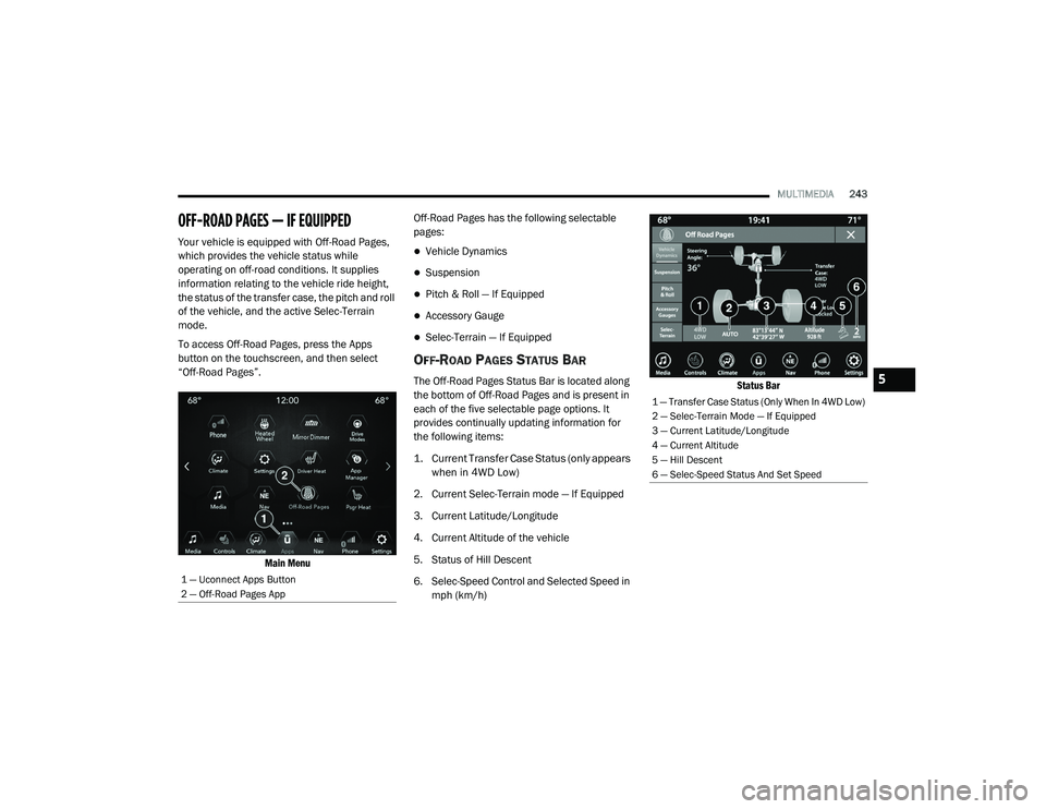 JEEP GRAND CHEROKEE TRAILHAWK 2020  Owners Manual 1 �