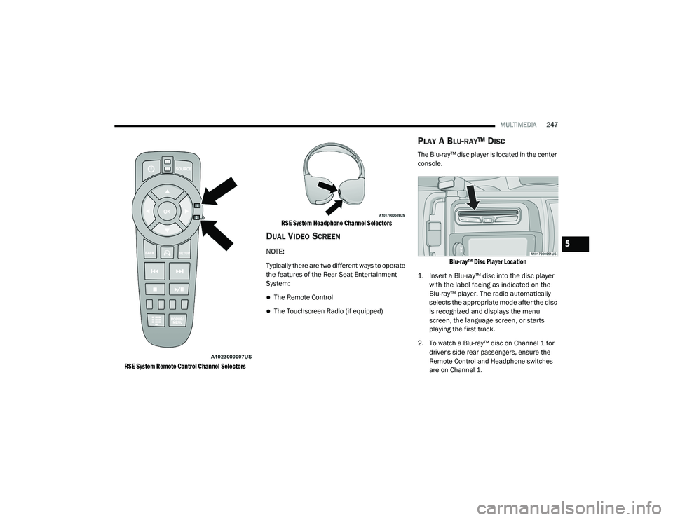 JEEP GRAND CHEROKEE TRAILHAWK 2020  Owners Manual 5

21_WK_OM_EN_USC_t.book  Page 247   