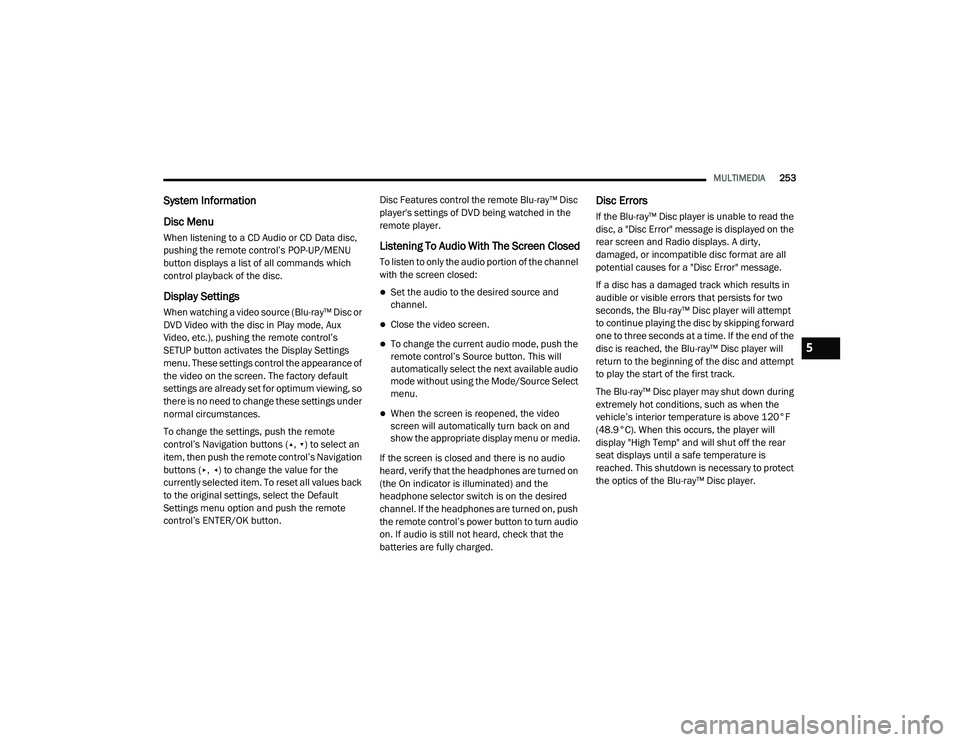 JEEP GRAND CHEROKEE TRAILHAWK 2020  Owners Manual 5

21_WK_OM_EN_USC_t.book  Page 253   