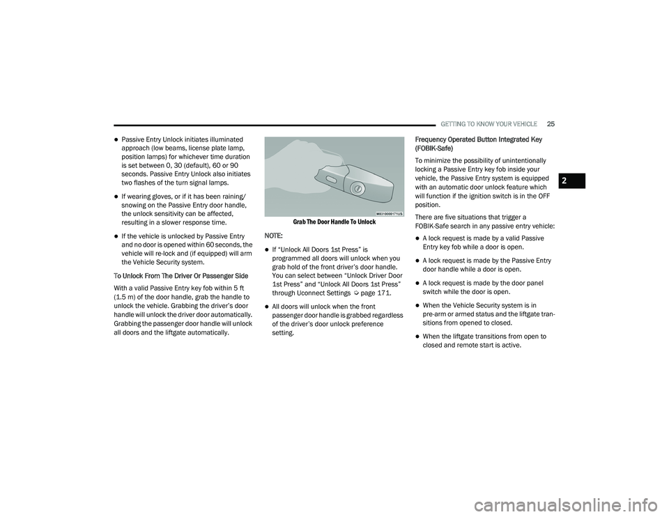 JEEP GRAND CHEROKEE TRAILHAWK 2020 Owners Manual 2

21_WK_OM_EN_USC_t.book  Page 25   
