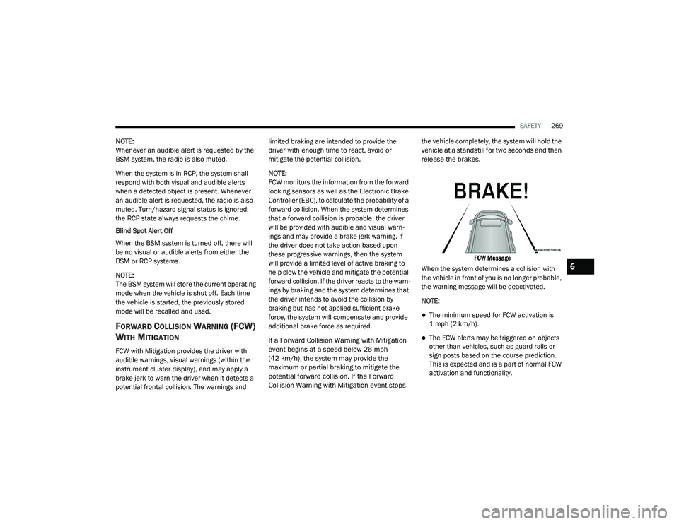 JEEP GRAND CHEROKEE TRAILHAWK 2020  Owners Manual 6

21_WK_OM_EN_USC_t.book  Page 269   