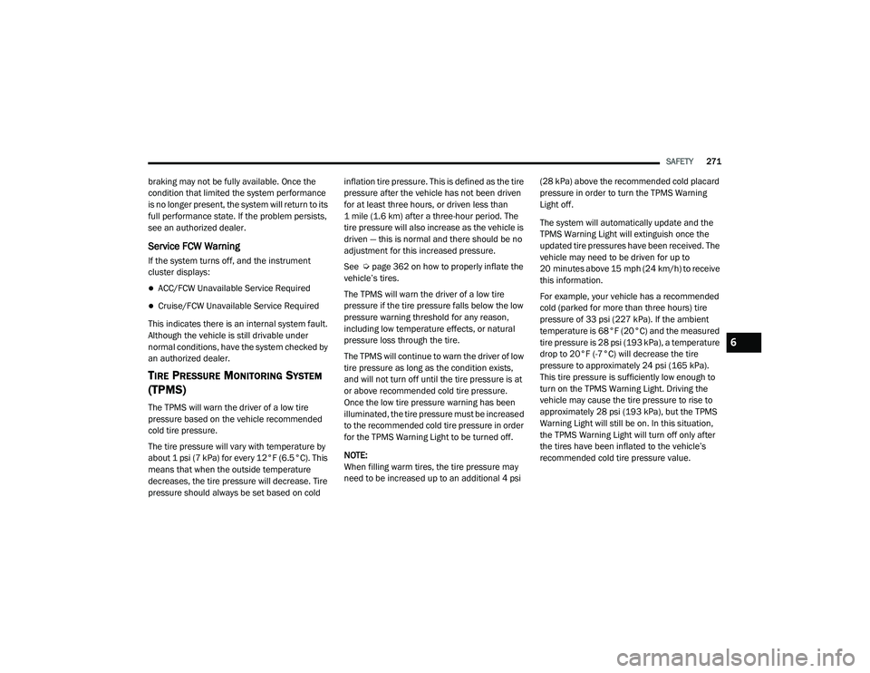 JEEP GRAND CHEROKEE TRAILHAWK 2020  Owners Manual 6

21_WK_OM_EN_USC_t.book  Page 271   