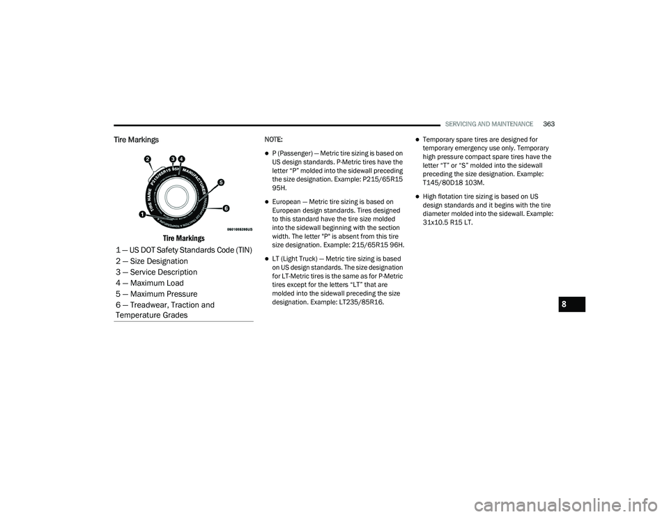 JEEP GRAND CHEROKEE TRAILHAWK 2020  Owners Manual 8

21_WK_OM_EN_USC_t.book  Page 363   