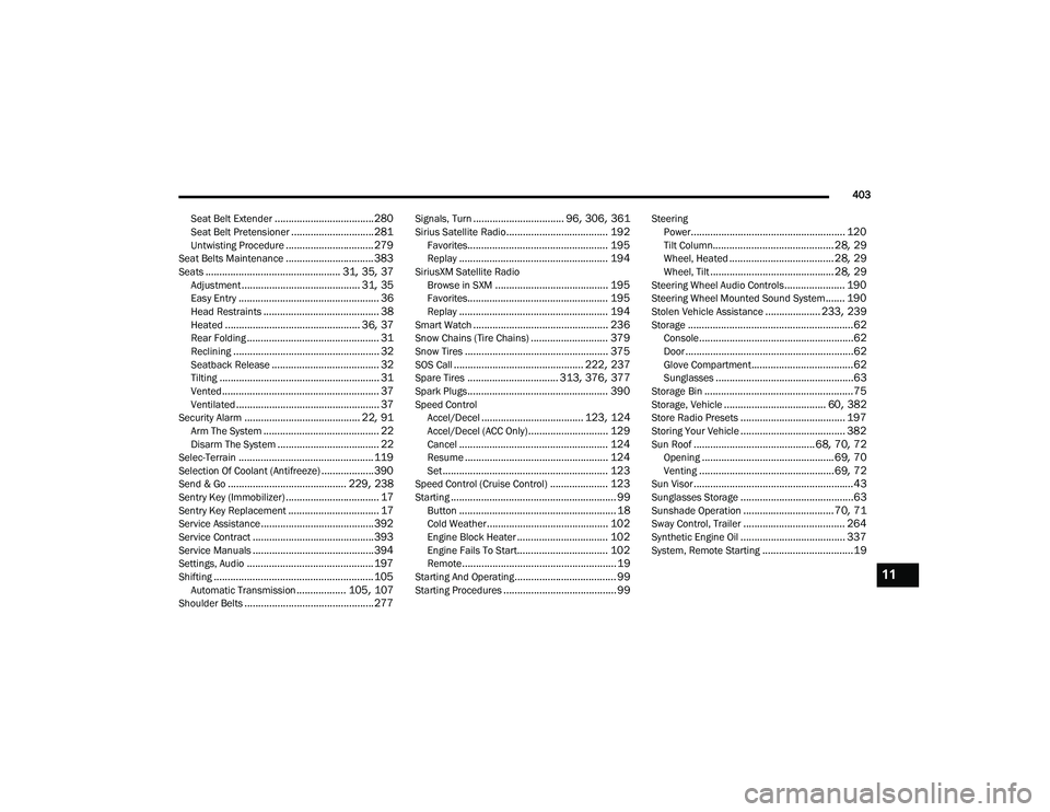JEEP GRAND CHEROKEE TRAILHAWK 2020 Owners Manual 11
21_WK_OM_EN_USC_t.book Page 403 JEEP GRAND CHEROKEE TRAILHAWK 2020 Owners Manual 11
21_WK_OM_EN_USC_t.book Page 403