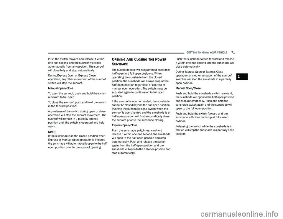 JEEP GRAND CHEROKEE TRAILHAWK 2020 Manual PDF 2

21_WK_OM_EN_USC_t.book  Page 71   