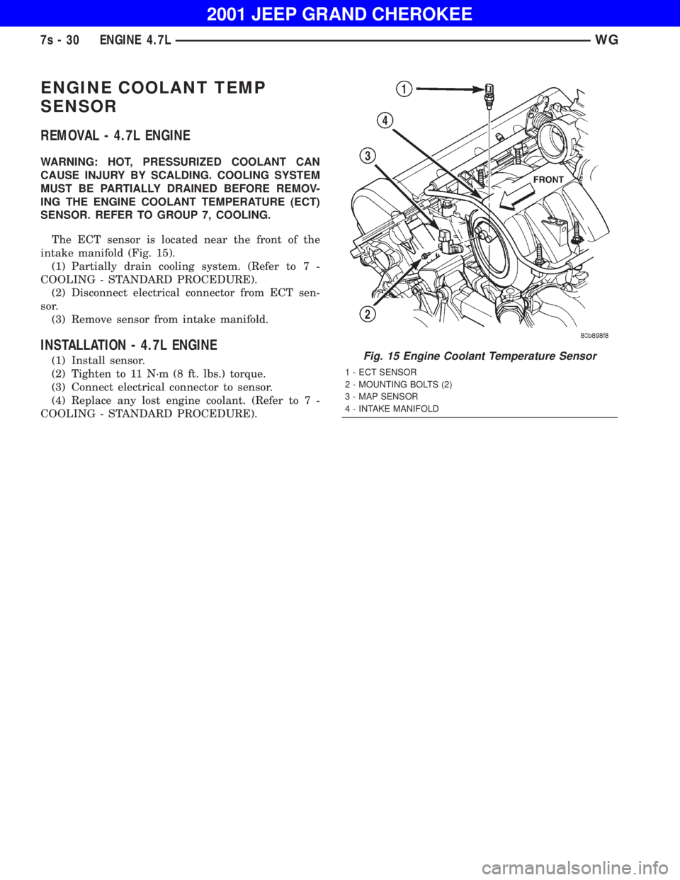 JEEP GRAND CHEROKEE 2001 Owners Manual JEEP GRAND CHEROKEE 2001 Owners Manual