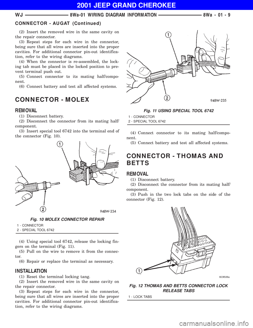 JEEP GRAND CHEROKEE 2001  Owners Manual 