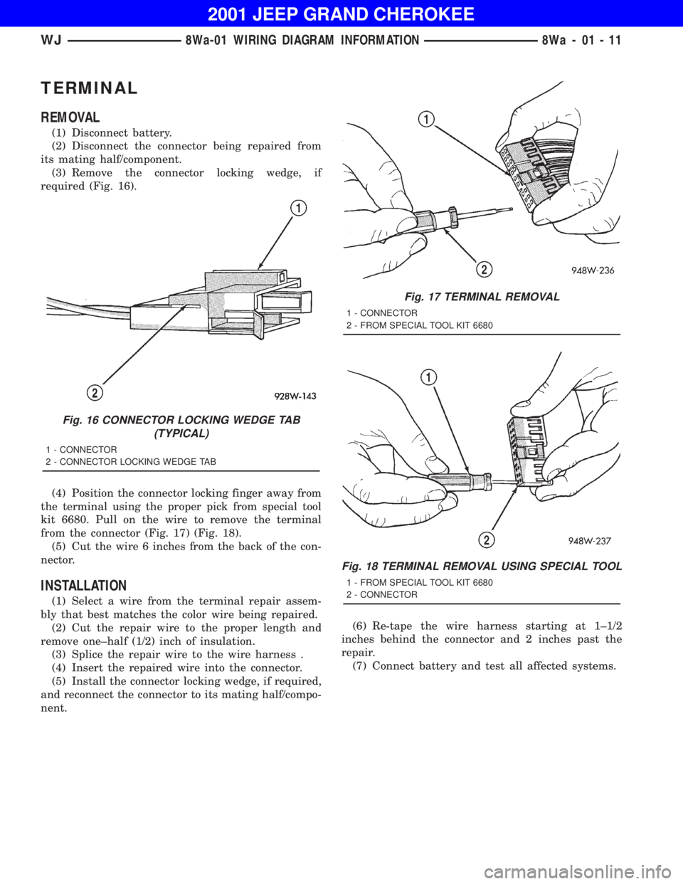 JEEP GRAND CHEROKEE 2001  Owners Manual 